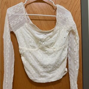 Aeropostale Women's White Lace Top